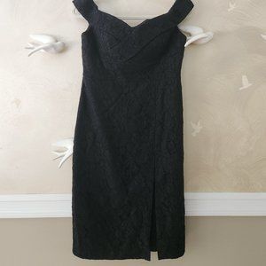 Draping Shoulder Lace Cocktail Dress